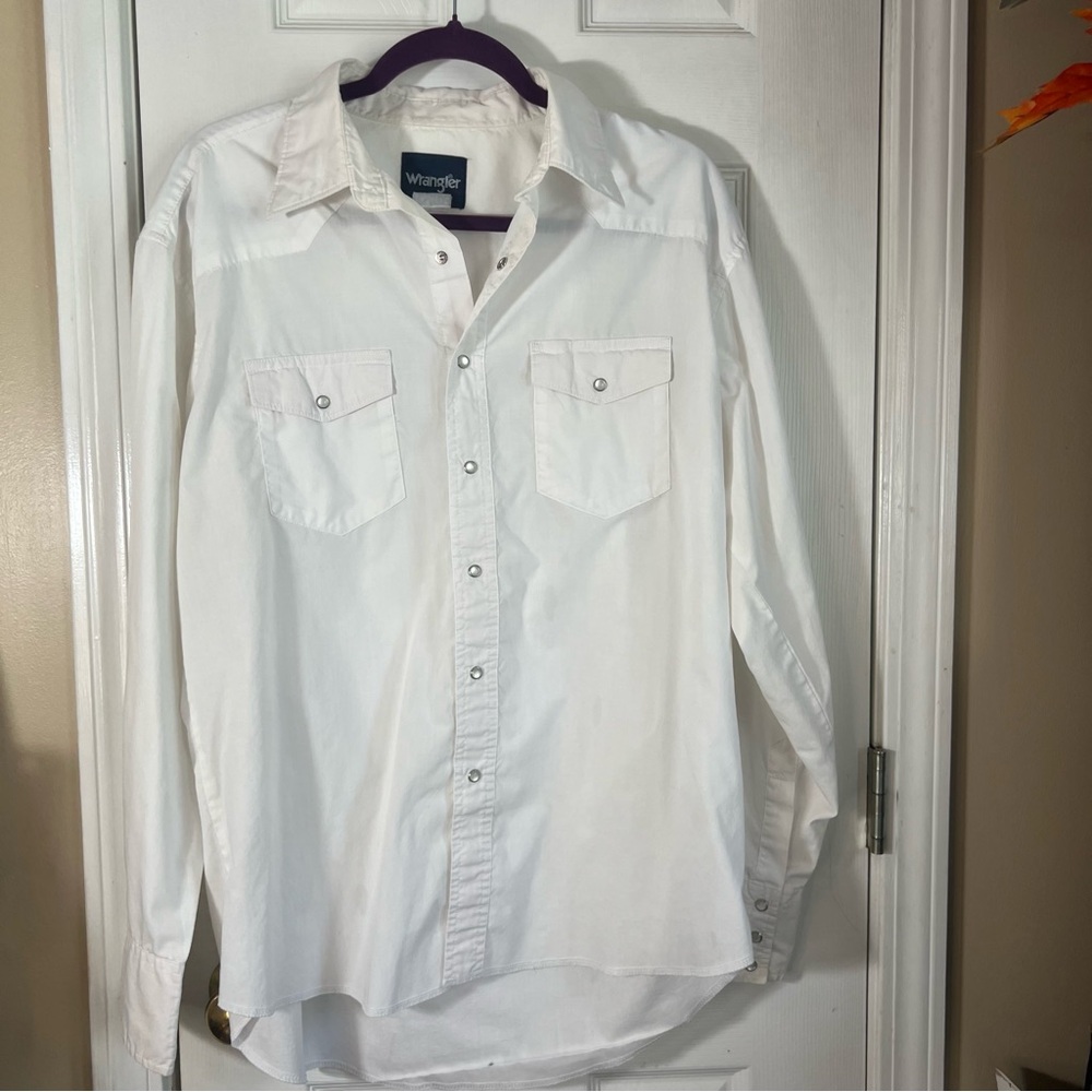 Wrangler White Casual Button Down Shirt